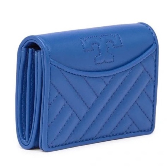 Tory Burch Mini Wallet Alexa foldable, Regal Blue / NWT - Picture 4 of 12